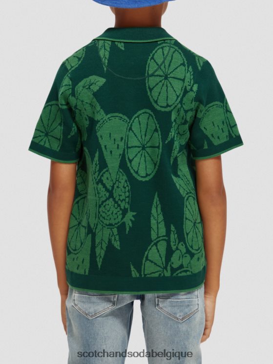 vêtements Scotch & Soda chemise de camp tricotée en coton biologique- Scotch and Soda Bruxelles intarsia de fruits 6BZRBF777