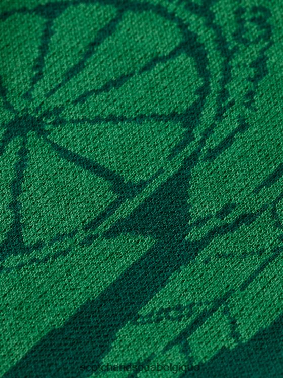 vêtements Scotch & Soda chemise de camp tricotée en coton biologique- Scotch and Soda Bruxelles intarsia de fruits 6BZRBF777