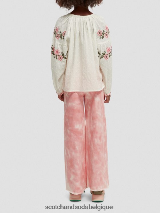 vêtements Scotch & Soda chemise à fleurs brodées- Scotch and Soda outlet glace à la vanille 6BZRBF739