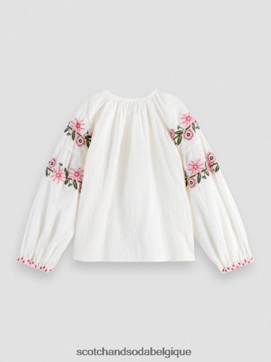 vêtements Scotch & Soda chemise à fleurs brodées- Scotch and Soda outlet glace à la vanille 6BZRBF739