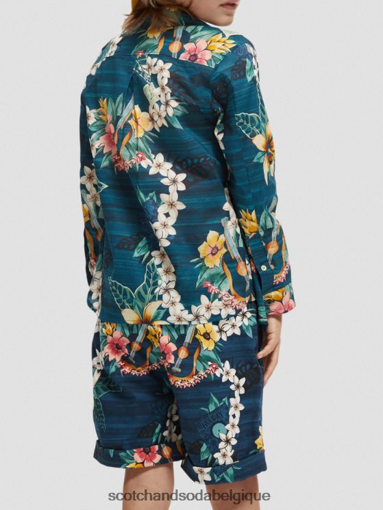 vêtements Scotch & Soda chemise à manches longues à imprimé biologique- Scotch and Soda Liﾨﾨge combo d 6BZRBF798
