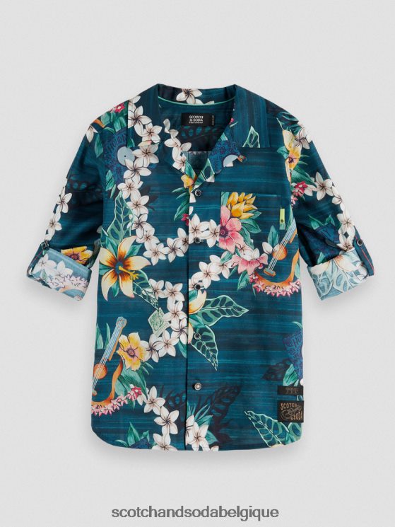 vêtements Scotch & Soda chemise à manches longues à imprimé biologique- Scotch and Soda Liﾨﾨge combo d 6BZRBF798
