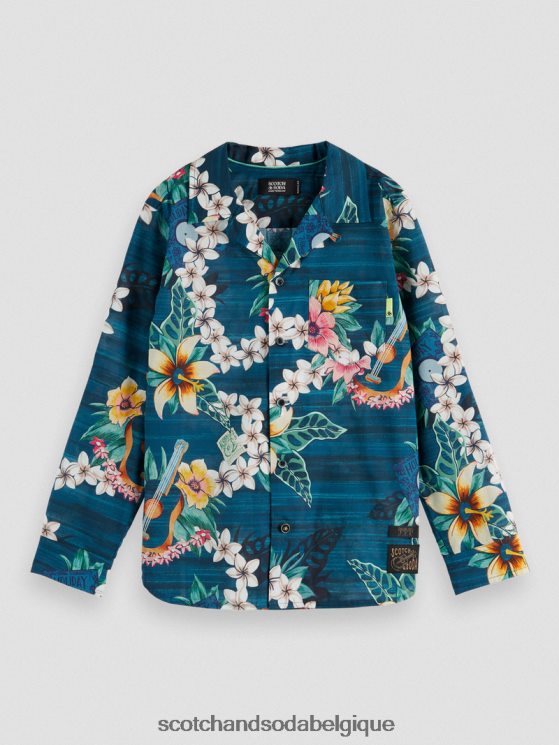 vêtements Scotch & Soda chemise à manches longues à imprimé biologique- Scotch and Soda Liﾨﾨge combo d 6BZRBF798
