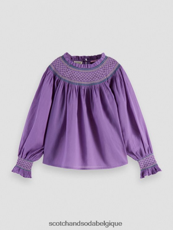 vêtements Scotch & Soda chemise smockée à manches longues- Scotch and Soda Bruxelles raisin 6BZRBF741