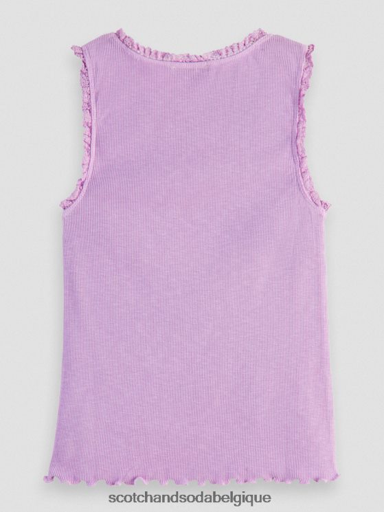 vêtements Scotch & Soda débardeur ajusté en maille côtelée- Scotch and Soda Liﾨﾨge orchidée 6BZRBF744