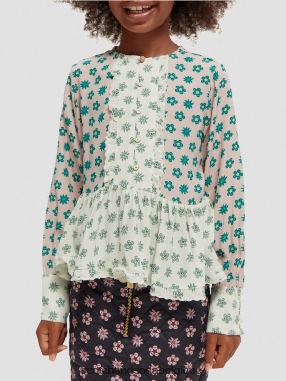 vêtements Scotch & Soda haut à manches longues et imprimés variés- Scotch and Soda femme fleur patchwork 6BZRBF743
