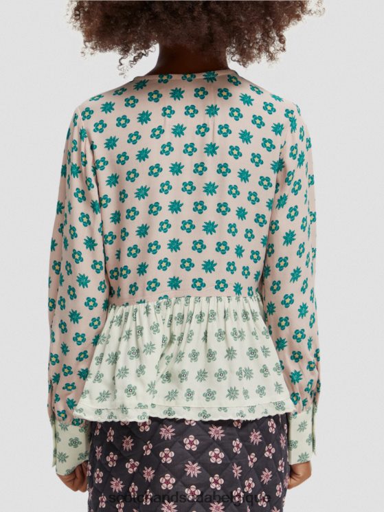 vêtements Scotch & Soda haut à manches longues et imprimés variés- Scotch and Soda femme fleur patchwork 6BZRBF743