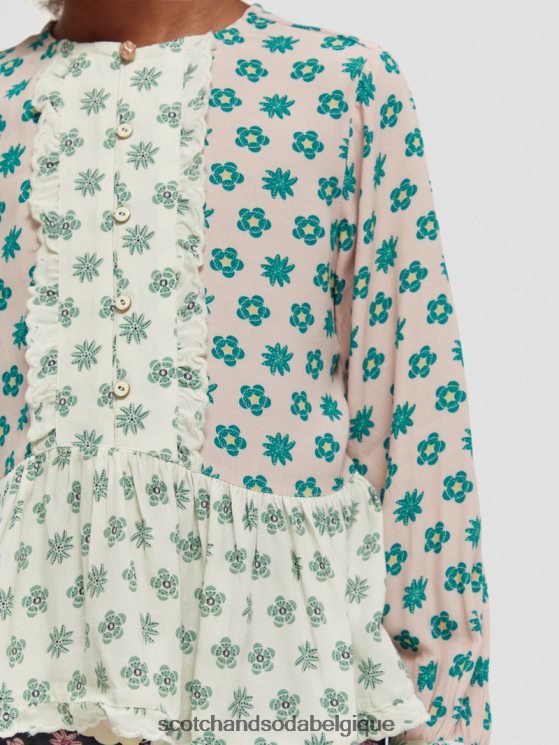 vêtements Scotch & Soda haut à manches longues et imprimés variés- Scotch and Soda femme fleur patchwork 6BZRBF743