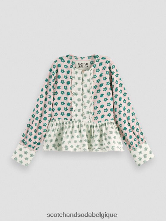 vêtements Scotch & Soda haut à manches longues et imprimés variés- Scotch and Soda femme fleur patchwork 6BZRBF743