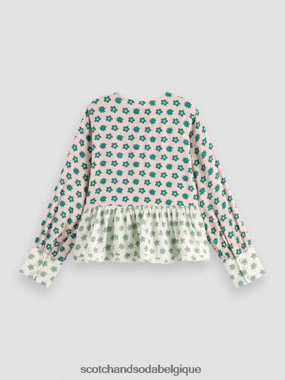 vêtements Scotch & Soda haut à manches longues et imprimés variés- Scotch and Soda femme fleur patchwork 6BZRBF743