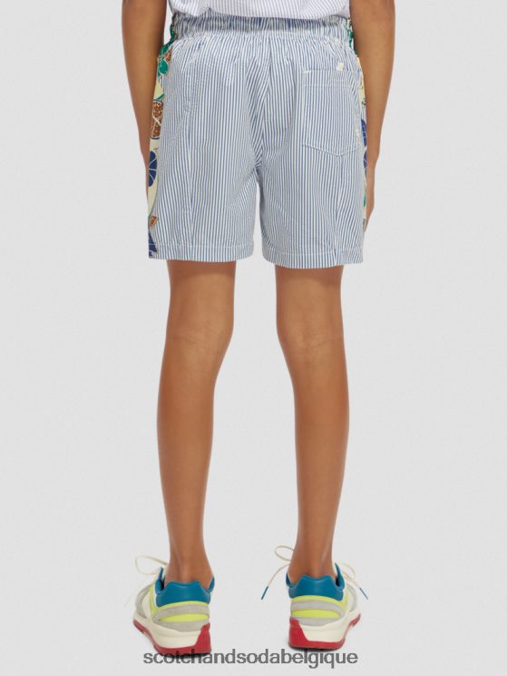 vêtements Scotch & Soda short de bain mi-long imprimé à fines rayures- Scotch and Soda Bruxelles rayure en seersucker 6BZRBF813