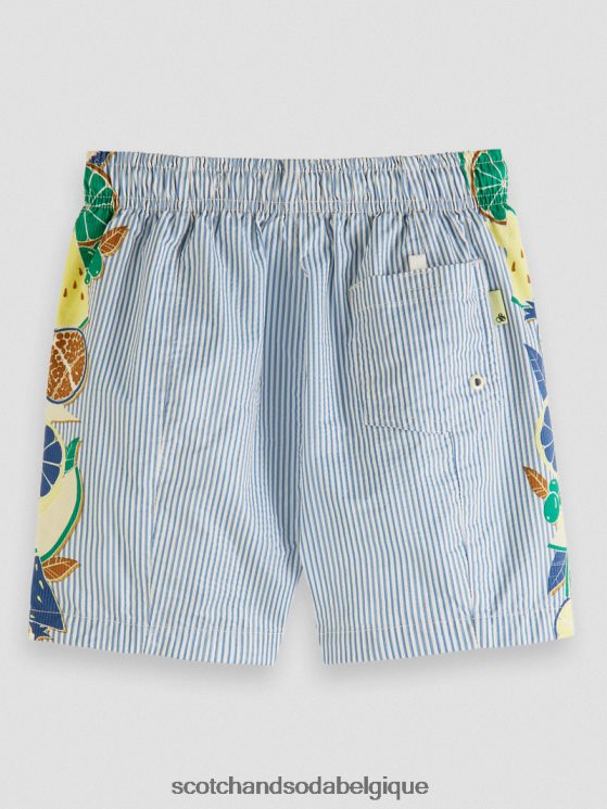 vêtements Scotch & Soda short de bain mi-long imprimé à fines rayures- Scotch and Soda Bruxelles rayure en seersucker 6BZRBF813