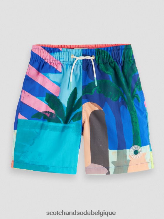 vêtements Scotch & Soda short de bain mi-long à motif artistique- Scotch and Soda Namur impression de piscine 6BZRBF814