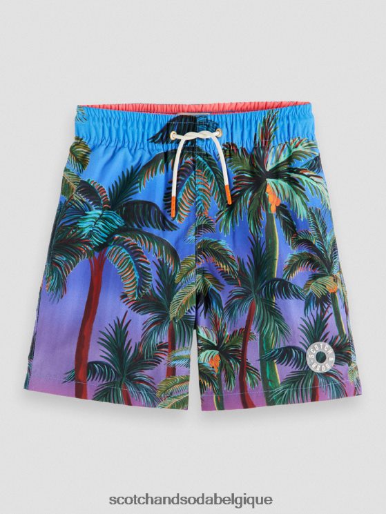 vêtements Scotch & Soda short de bain mi-long à motif artistique- Scotch and Soda femme impression de palmiers 6BZRBF815