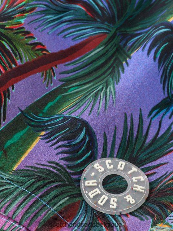 vêtements Scotch & Soda short de bain mi-long à motif artistique- Scotch and Soda femme impression de palmiers 6BZRBF815