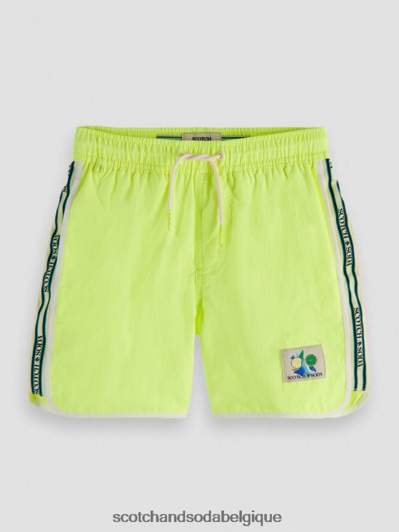 vêtements Scotch & Soda short de bain à rayures mélangées- Scotch and Soda Belgique citron néon 6BZRBF812