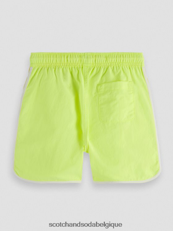 vêtements Scotch & Soda short de bain à rayures mélangées- Scotch and Soda Belgique citron néon 6BZRBF812