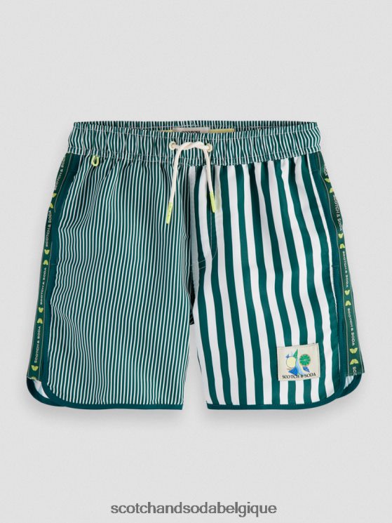 vêtements Scotch & Soda short de bain à rayures mélangées- Scotch and Soda outlet bande verte 6BZRBF811