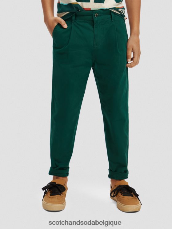 vêtements Scotch & Soda chino ample coupe fuselée- Scotch and Soda Belgique forêt 6BZRBF794