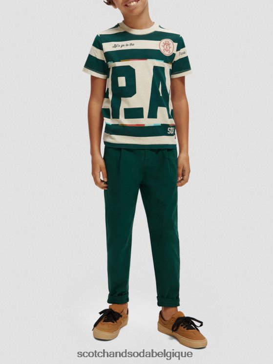 vêtements Scotch & Soda chino ample coupe fuselée- Scotch and Soda Belgique forêt 6BZRBF794