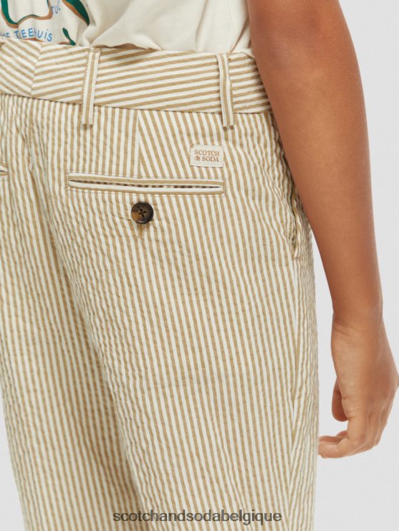vêtements Scotch & Soda chino ample en seersucker rayé coupe fuselée- Scotch and Soda Namur bande de sable 6BZRBF796