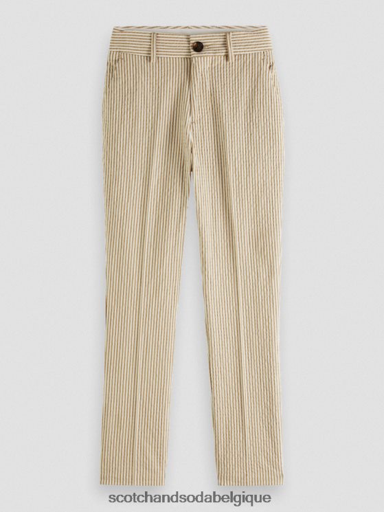 vêtements Scotch & Soda chino ample en seersucker rayé coupe fuselée- Scotch and Soda Namur bande de sable 6BZRBF796