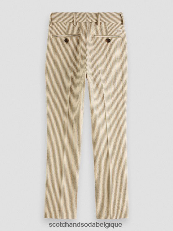 vêtements Scotch & Soda chino ample en seersucker rayé coupe fuselée- Scotch and Soda Namur bande de sable 6BZRBF796
