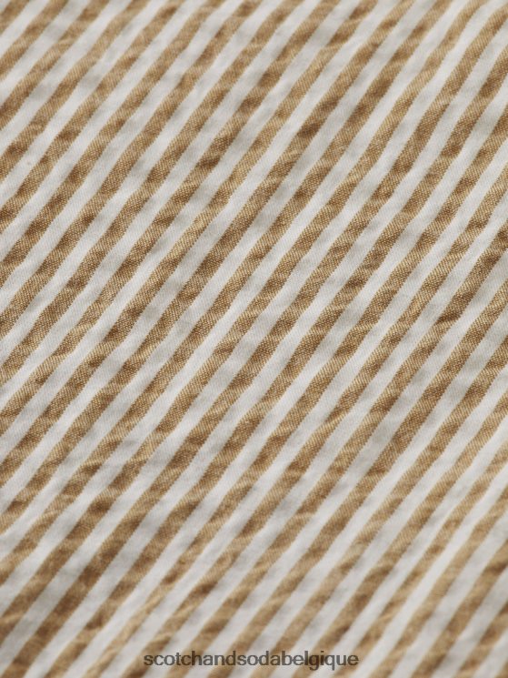 vêtements Scotch & Soda chino ample en seersucker rayé coupe fuselée- Scotch and Soda Namur bande de sable 6BZRBF796