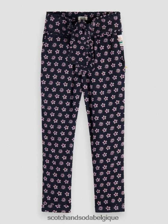 vêtements Scotch & Soda pantalon slim décontracté taille haute ceinturé- Scotch and Soda Bruxelles fleur patchwork de nuit 6BZRBF759