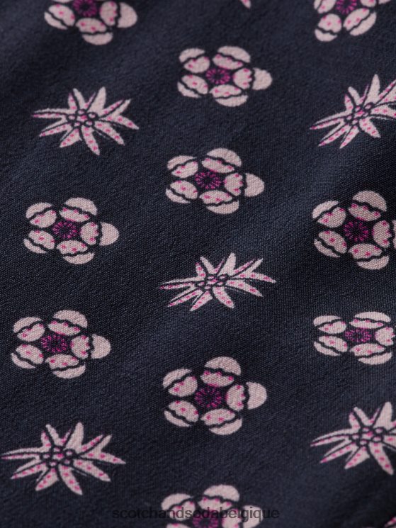 vêtements Scotch & Soda pantalon slim décontracté taille haute ceinturé- Scotch and Soda Bruxelles fleur patchwork de nuit 6BZRBF759