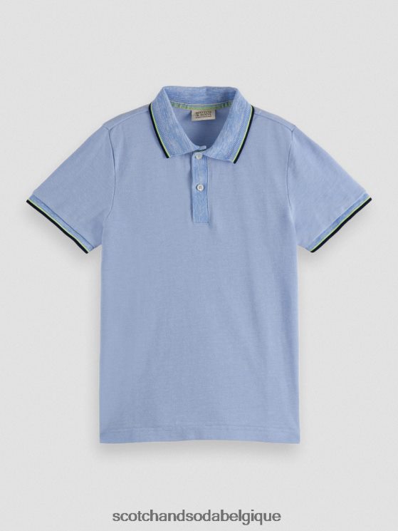 vêtements Scotch & Soda polo à bords contrastants- Scotch and Soda Liﾨﾨge mélange bleu 6BZRBF780