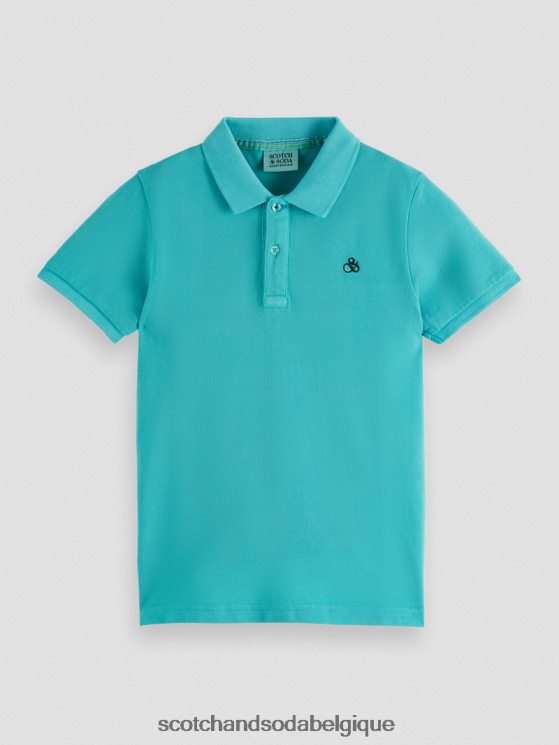 vêtements Scotch & Soda polo piqué teint en pièce- Scotch and Soda Belgique aqua 6BZRBF785