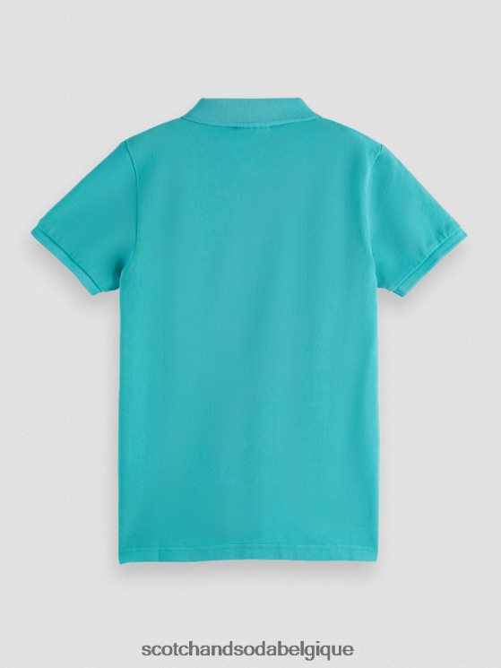 vêtements Scotch & Soda polo piqué teint en pièce- Scotch and Soda Belgique aqua 6BZRBF785