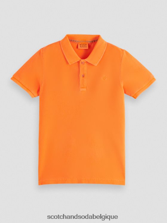 vêtements Scotch & Soda polo piqué teint en pièce- Scotch and Soda Bruxelles pêche au néon 6BZRBF786