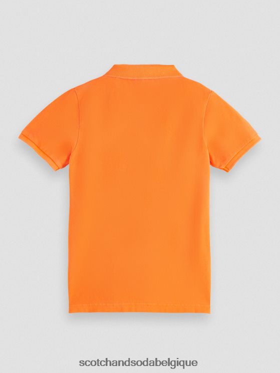 vêtements Scotch & Soda polo piqué teint en pièce- Scotch and Soda Bruxelles pêche au néon 6BZRBF786