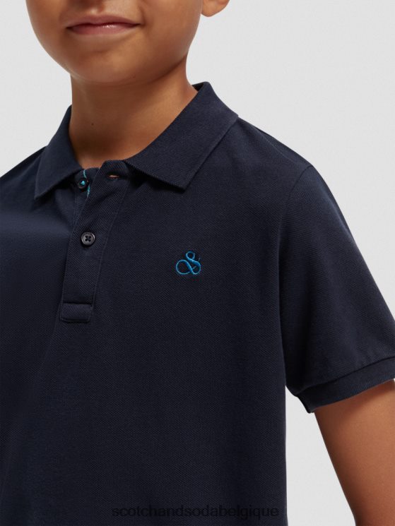 vêtements Scotch & Soda polo piqué teint en pièce- Scotch and Soda Namur nuit 6BZRBF778