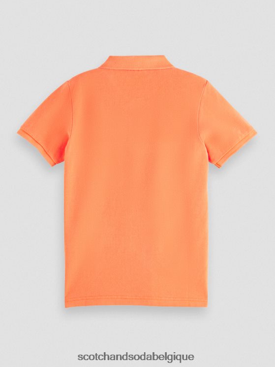 vêtements Scotch & Soda polo piqué teint en pièce- Scotch and Soda Namur orange épicée au néon 6BZRBF787