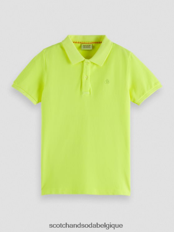 vêtements Scotch & Soda polo piqué teint en pièce- Scotch and Soda shop near me citron néon 6BZRBF783