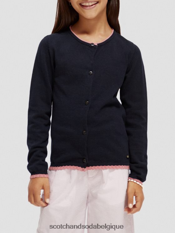 vêtements Scotch & Soda cardigan en maille à bords contrastants- Scotch and Soda Liﾨﾨge nuit 6BZRBF735