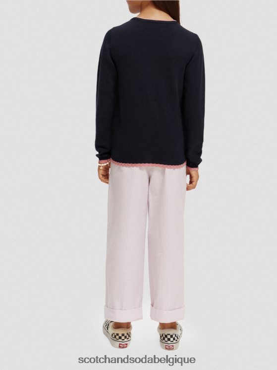 vêtements Scotch & Soda cardigan en maille à bords contrastants- Scotch and Soda Liﾨﾨge nuit 6BZRBF735