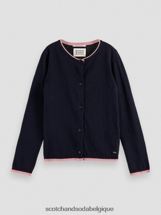 vêtements Scotch & Soda cardigan en maille à bords contrastants- Scotch and Soda Liﾨﾨge nuit 6BZRBF735