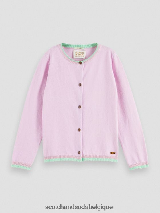 vêtements Scotch & Soda cardigan en maille à bords contrastants- Scotch and Soda femme orchidée 6BZRBF734
