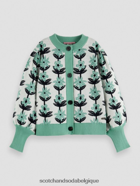 vêtements Scotch & Soda cardigan fleuri en maille intarsia- Scotch and Soda parfum incrustation de fleurs 6BZRBF736