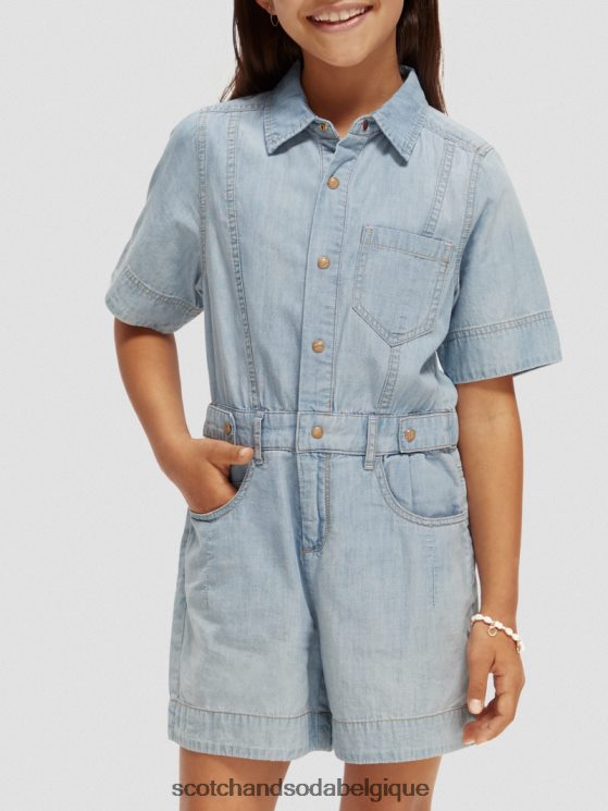 vêtements Scotch & Soda combishort en denim chambray léger- Scotch and Soda parfum indigo lavé 6BZRBF727