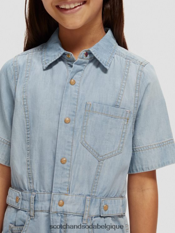 vêtements Scotch & Soda combishort en denim chambray léger- Scotch and Soda parfum indigo lavé 6BZRBF727