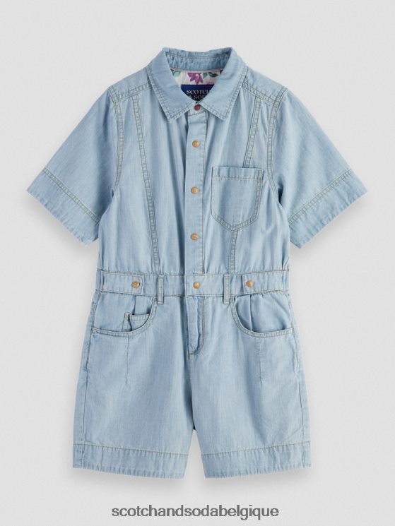 vêtements Scotch & Soda combishort en denim chambray léger- Scotch and Soda parfum indigo lavé 6BZRBF727