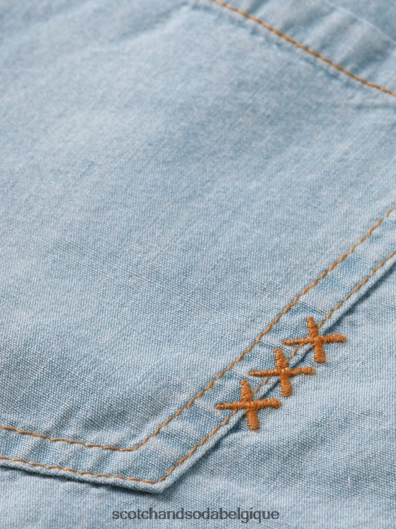 vêtements Scotch & Soda combishort en denim chambray léger- Scotch and Soda parfum indigo lavé 6BZRBF727