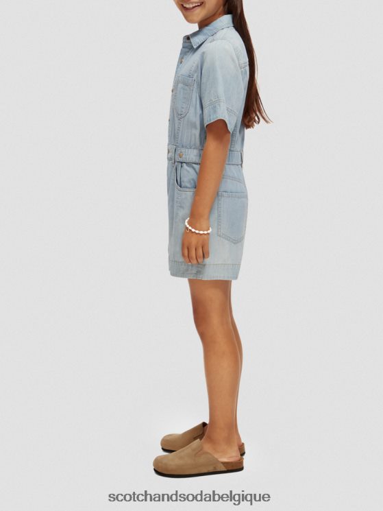 vêtements Scotch & Soda combishort en denim chambray léger- Scotch and Soda parfum indigo lavé 6BZRBF727