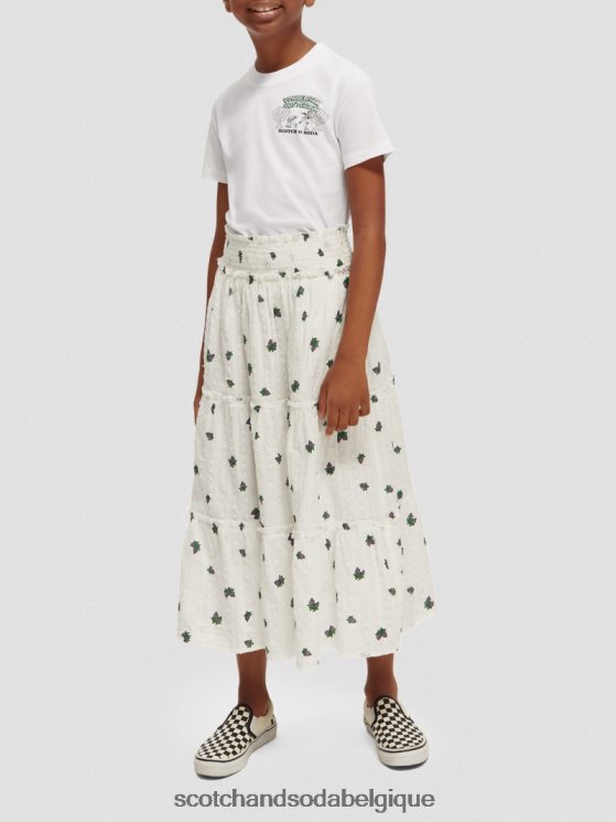 vêtements Scotch & Soda jupe mi-longue imprimée à volants- Scotch and Soda outlet mini raisin 6BZRBF730