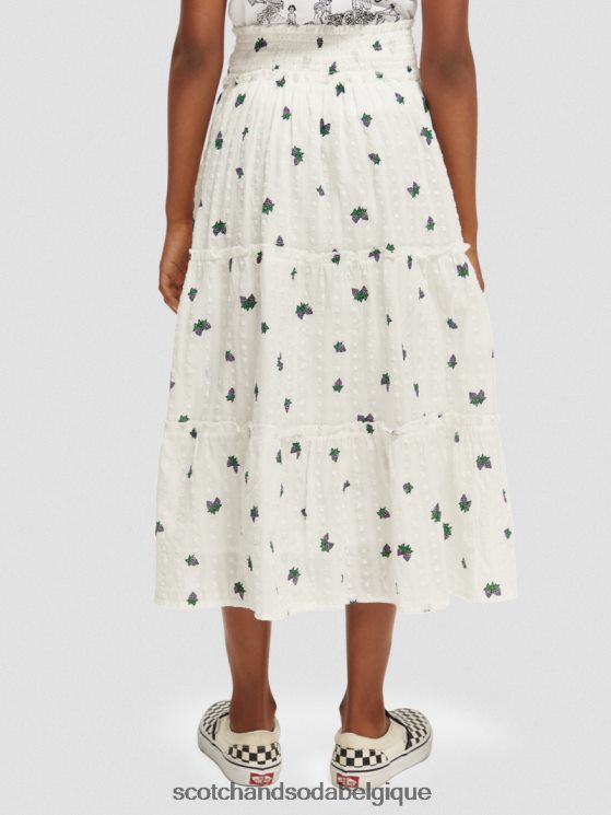 vêtements Scotch & Soda jupe mi-longue imprimée à volants- Scotch and Soda outlet mini raisin 6BZRBF730